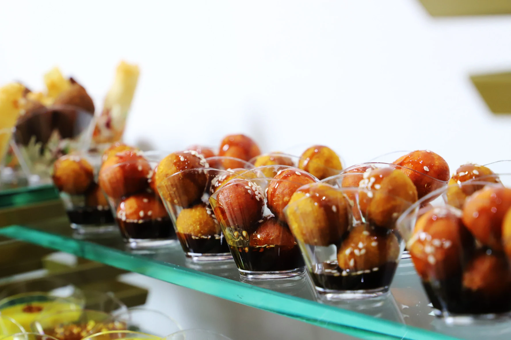 Traditional Emirati catering tiered dessert display