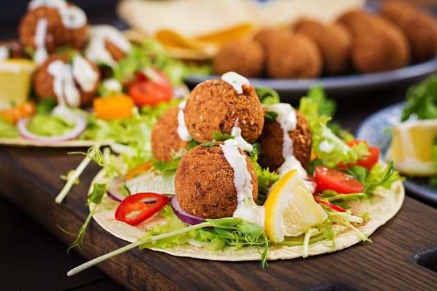 Fresh falafel wrap Dubai Ramadan catering menu